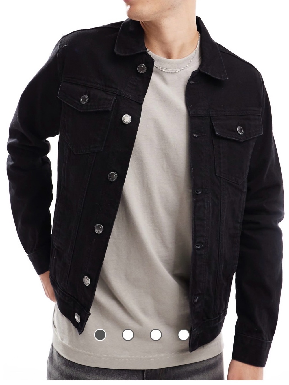 ASOS Men’s Classic Black Denim Trucker Jacket